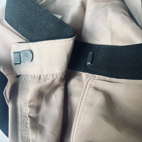 H&M Chiffon Tan Black Ribbon Ruffle Tiered Skirt Size 6 - Picture 10 of 11